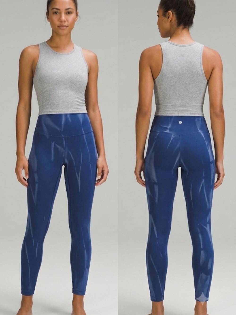 Lululemon Wunder Train Mid-Rise Tights Sun Bleached Wash True Navy 0
